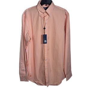 Polo Ralph Lauren Classic Fit Striped  Poplin Shirt Orange medium  $168